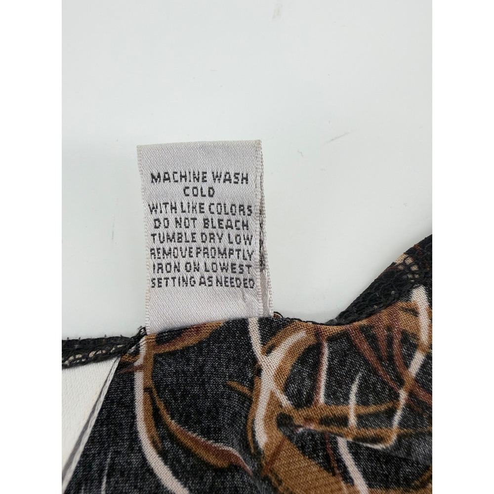 Chicos Travelers Dress‎ Womens Size 1 Brown Black Abstract Circle Wrap Midi - Picture 4 of 10